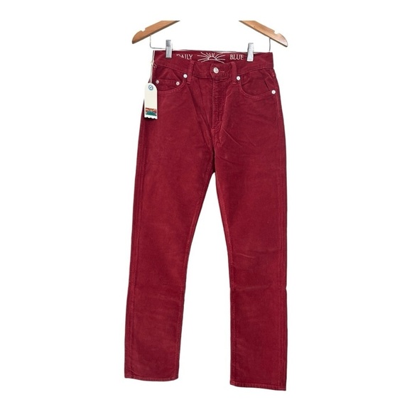 Daily Blue Denim by AG Stretch Velveteen  Straight Jeans SWING Ruby Size 24 & 26 - Picture 5 of 16